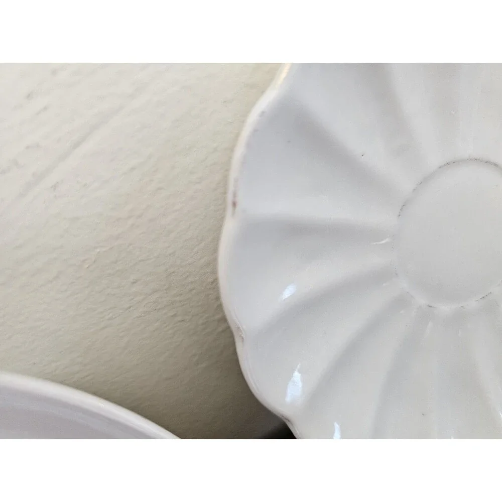 2 White Demitasse Saucers